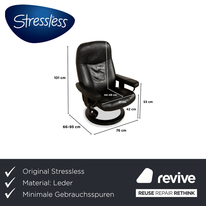 Stressless Consul Leder Sessel Schwarz manuelle Funktion Liegefunktion