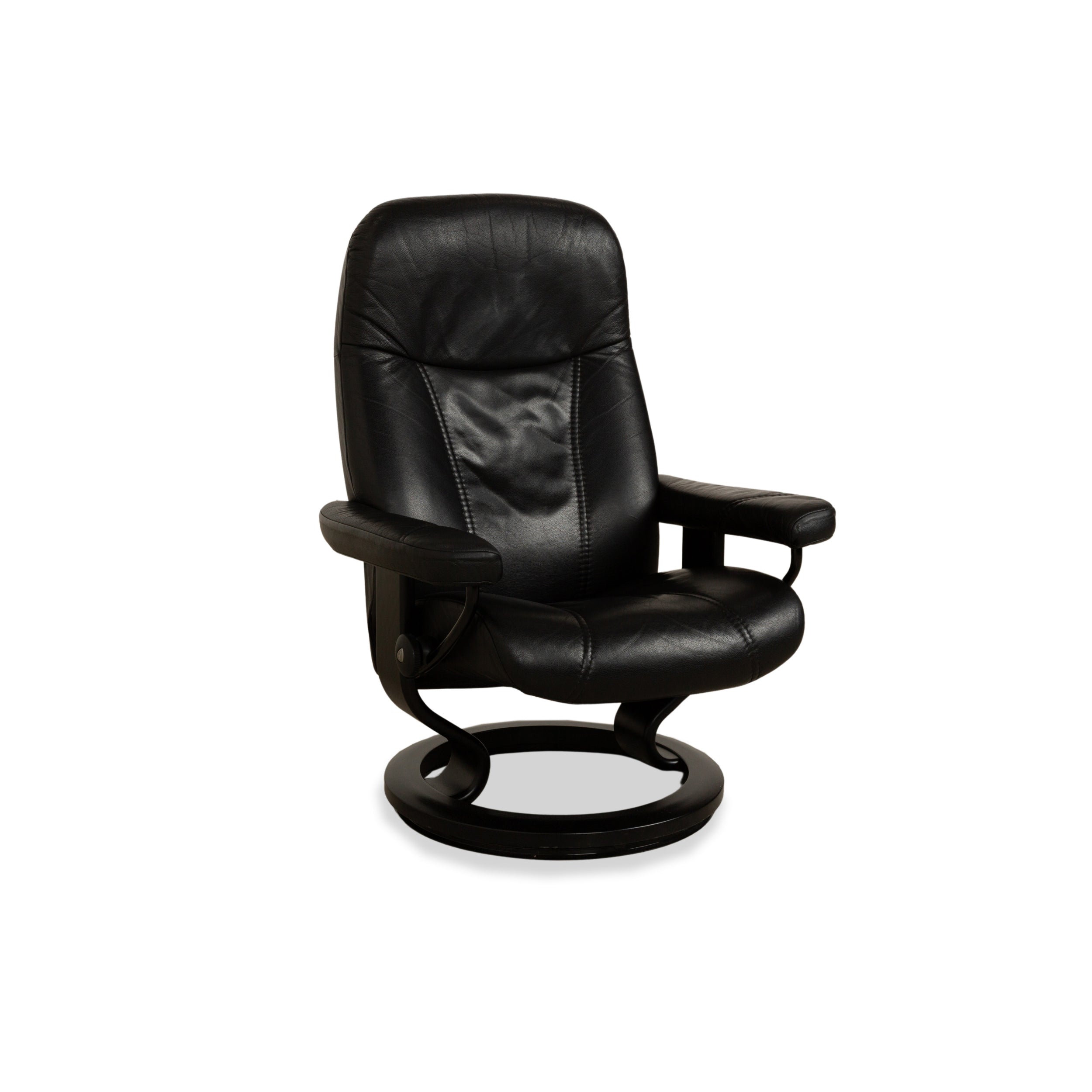 Stressless Consul Leather Armchair Black manual function reclining function