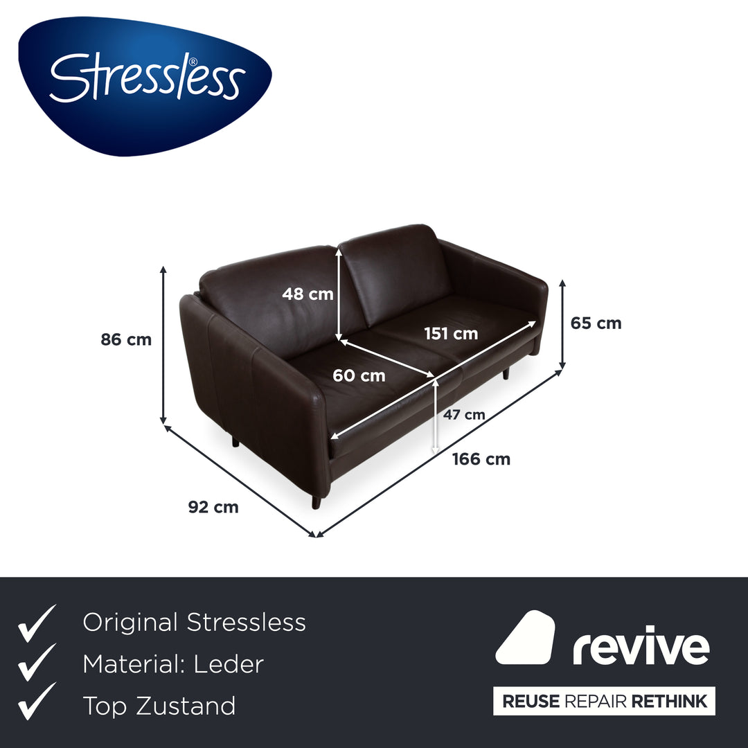 Stressless Copenhagen Leder Zweisitzer Braun Sofa Couch