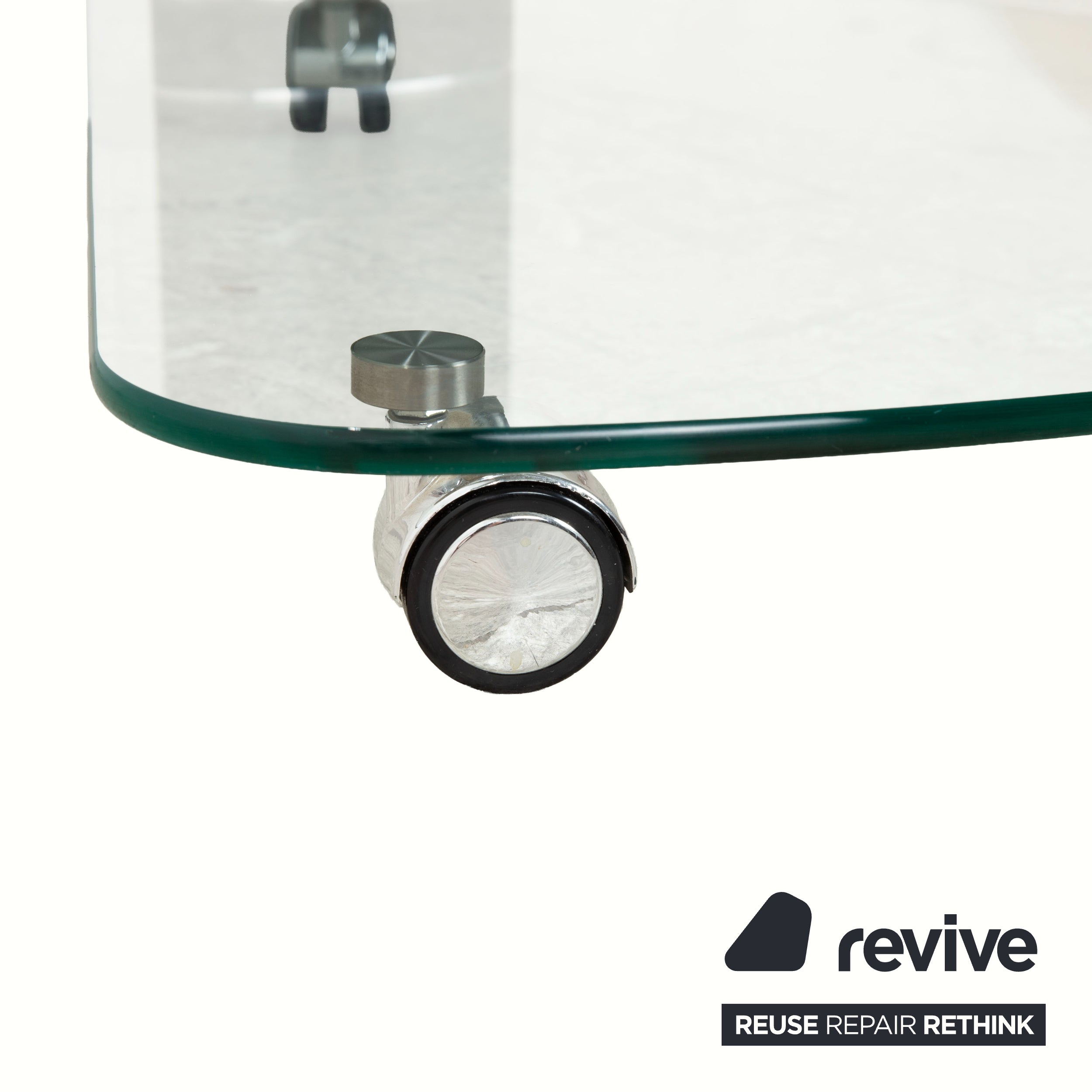 Stressless Couchtisch Glas Grau Silber Schwarz Beistelltisch Rollfunktion