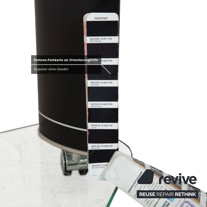 Table basse Stressless en verre gris argent noir, table d'appoint avec fonction de roulement