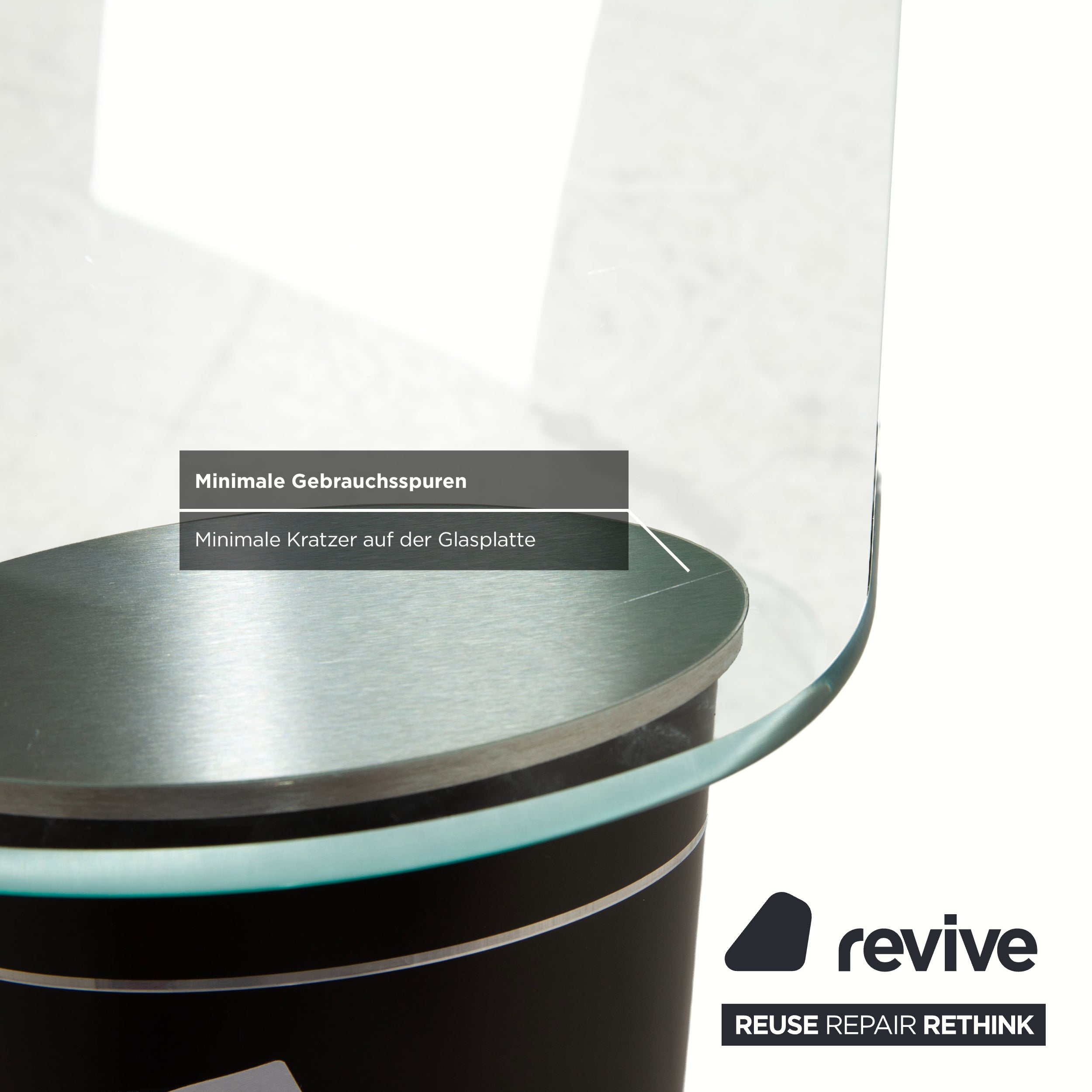 Stressless Couchtisch Glas Grau Silber Schwarz Beistelltisch Rollfunktion