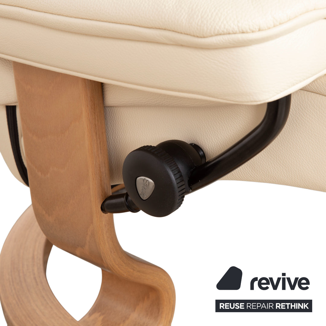 Stressless Dream Leder Garnitur Sessel Creme inkl. Hocker