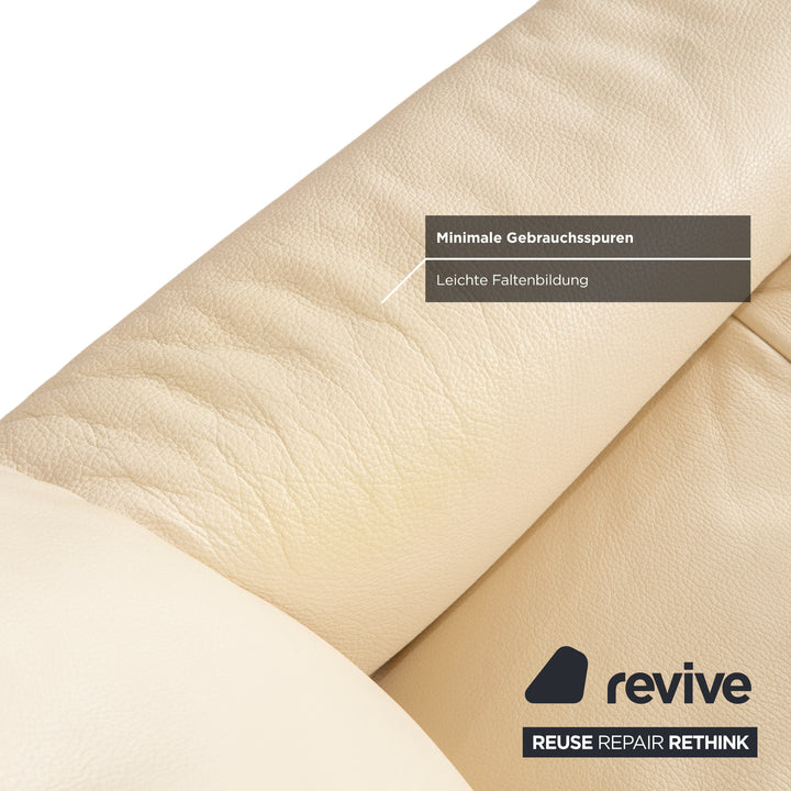 Stressless Dream Leder Garnitur Sessel Creme inkl. Hocker