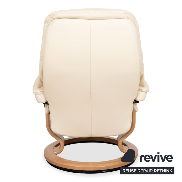 Stressless Dream Leder Garnitur Sessel Creme inkl. Hocker