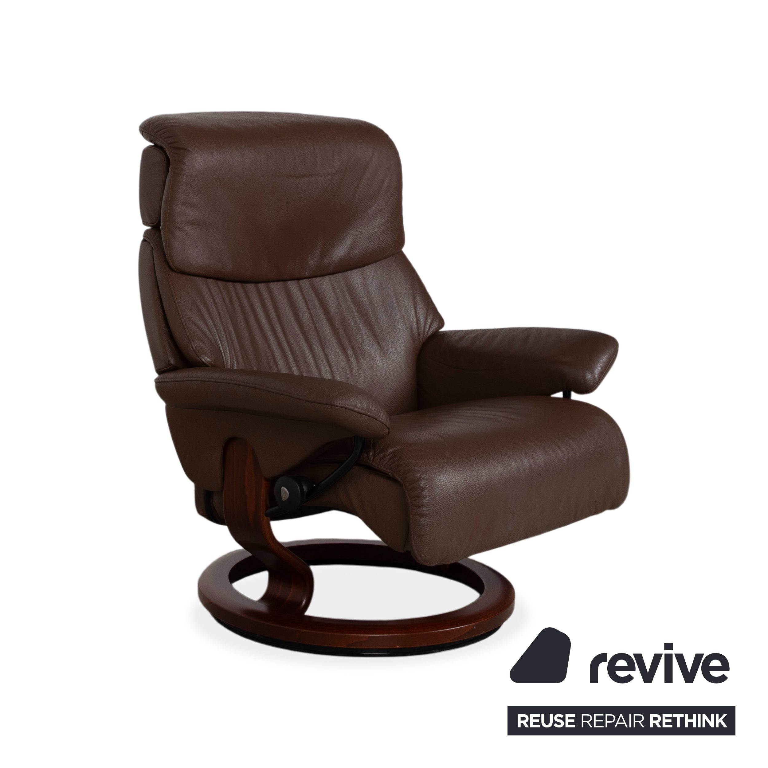 Stressless Vision Leather Armchair Brown Dark Brown Wood Manual Function