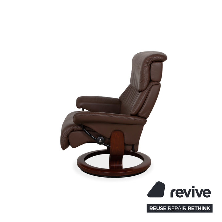 Stressless Vision Leder Sessel Braun Dunkelbraun Holz Manuelle Funktion