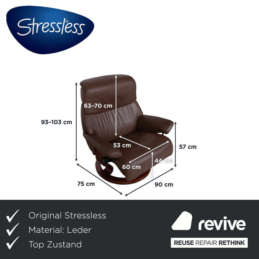 Stressless Vision Leder Sessel Braun Dunkelbraun Holz Manuelle Funktion