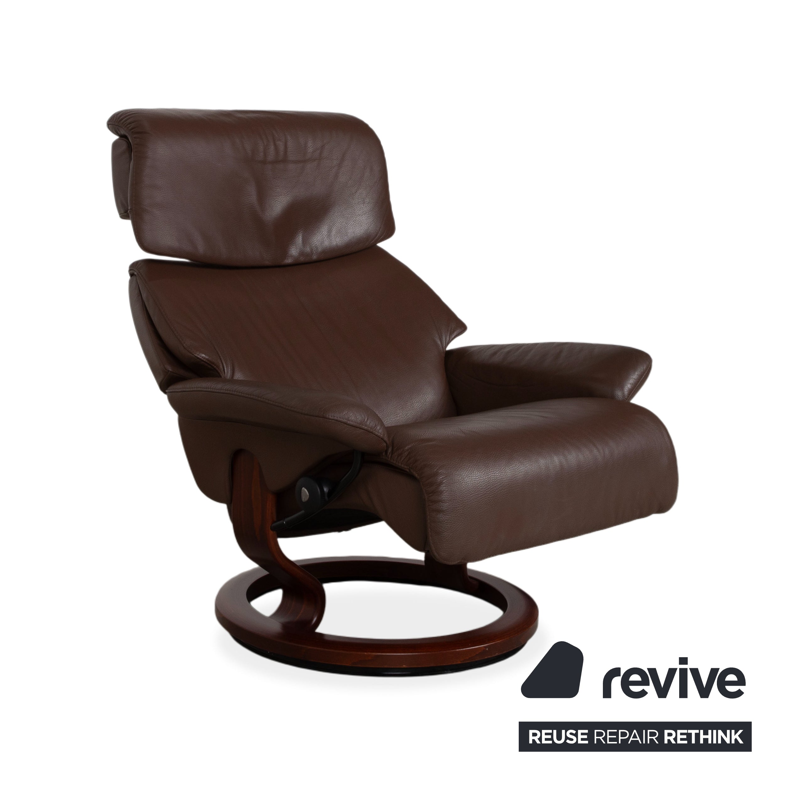 Stressless Vision Leather Armchair Brown Dark Brown Wood Manual Function