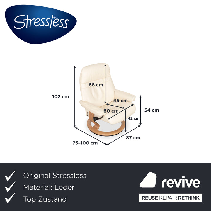 Stressless Dream Leder Sessel Creme inkl. Hocker