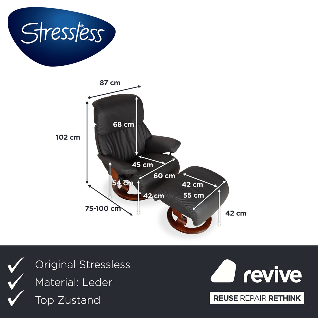 Stressless Dream Leder Sessel Schwarz Anthrazit Grau Braun inkl. Hocker