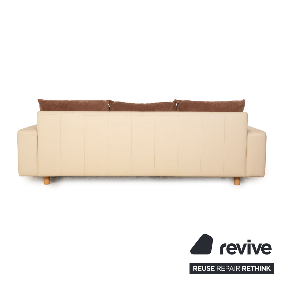 Stressless E200 Leder Dreisitzer Creme Sofa Couch