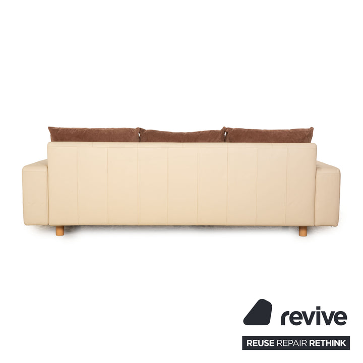 Stressless E200 Leder Dreisitzer Creme Sofa Couch