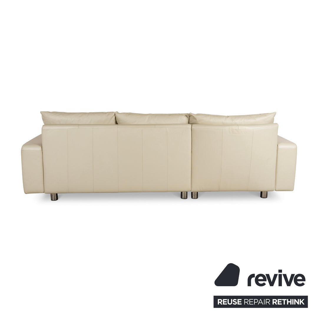 Stressless E200 Leder Ecksofa Creme Recamiere Links Sofa Couch