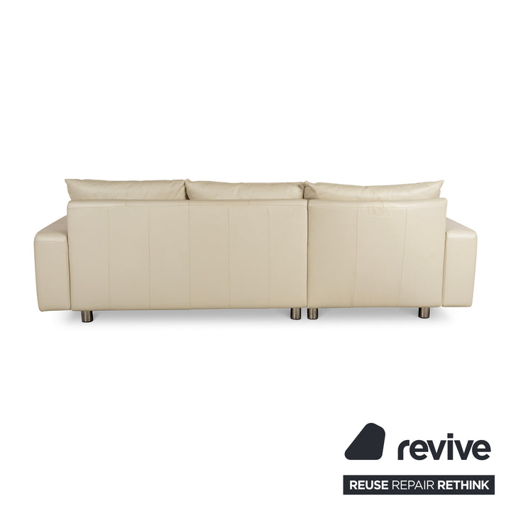 Stressless E200 Leder Ecksofa Creme Recamiere Links Sofa Couch