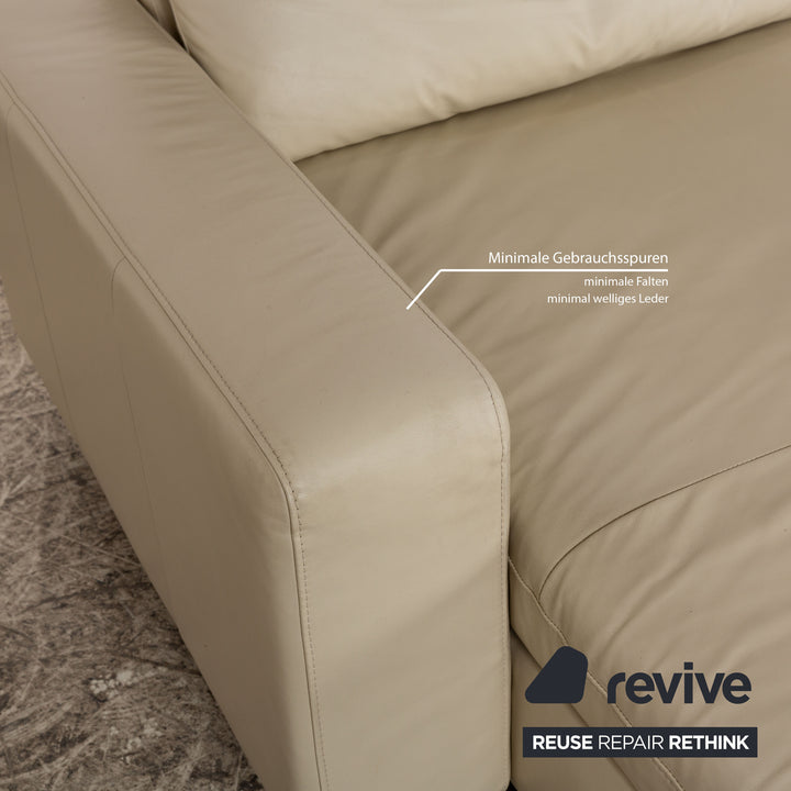 Stressless E200 Leder Ecksofa Creme Recamiere Links Sofa Couch