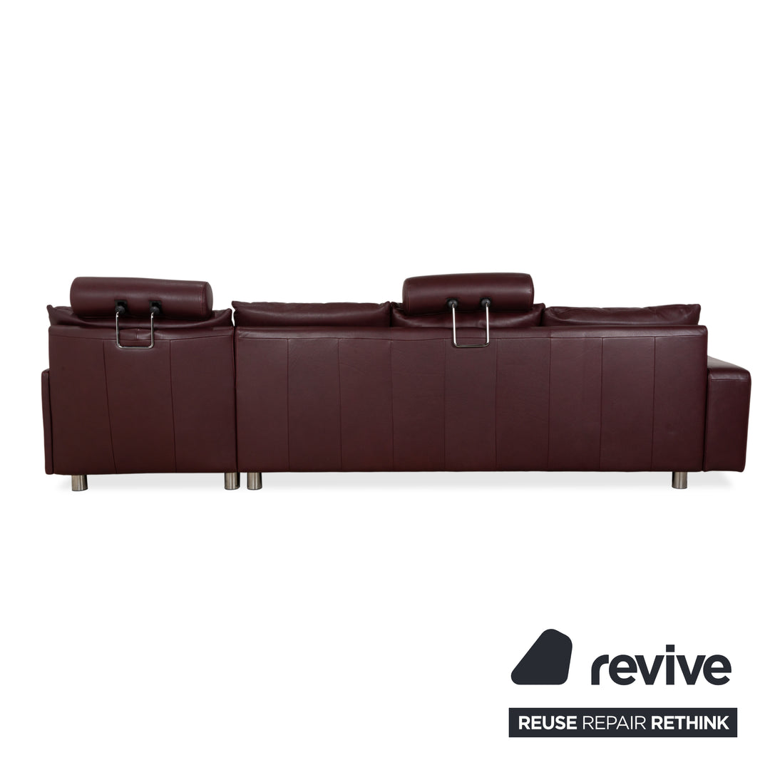 Canapé d'angle en cuir Stressless E200 rouge bordeaux