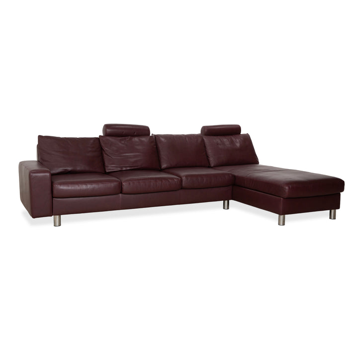 Canapé d'angle en cuir Stressless E200 rouge bordeaux
