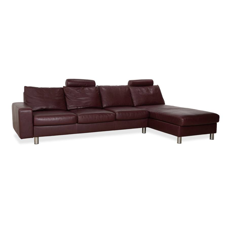 Canapé d'angle en cuir Stressless E200 rouge bordeaux