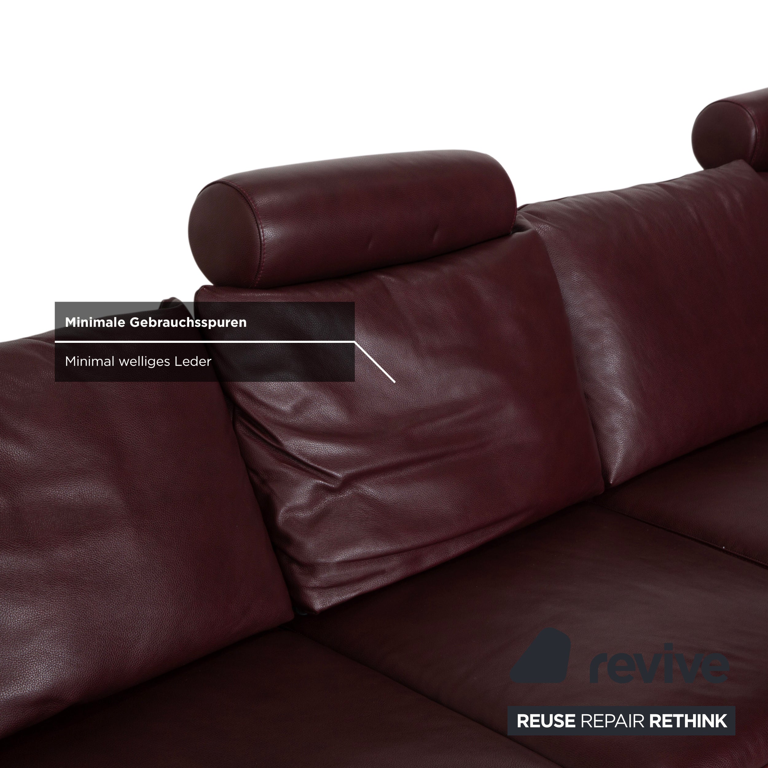 Stressless E200 Leather Corner Sofa Red Bordeaux Sofa Couch