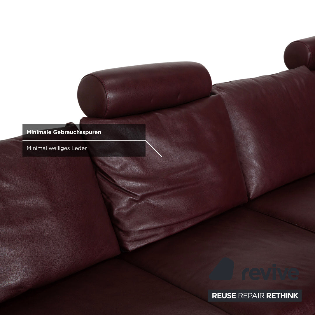 Canapé d'angle en cuir Stressless E200 rouge bordeaux