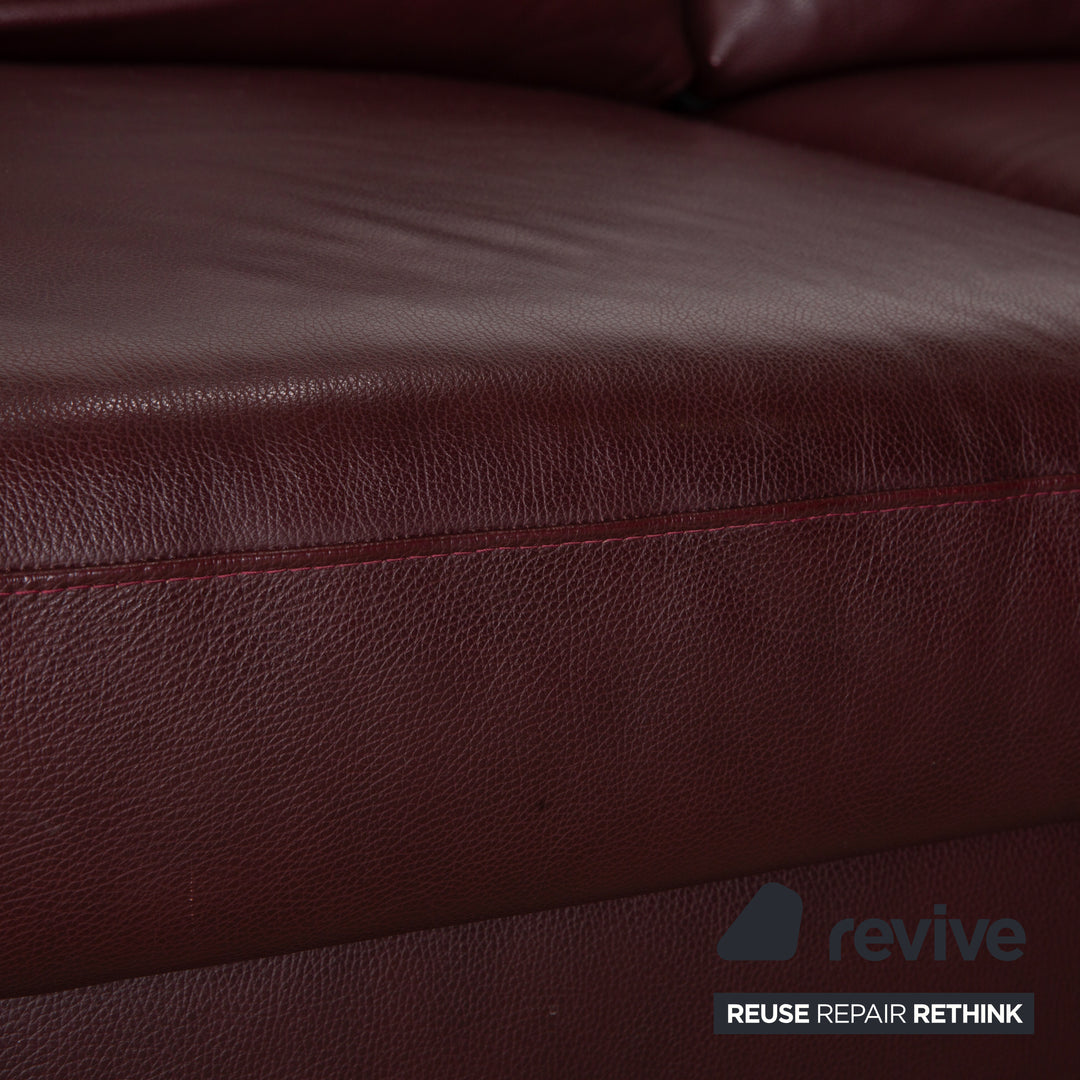 Canapé d'angle en cuir Stressless E200 rouge bordeaux