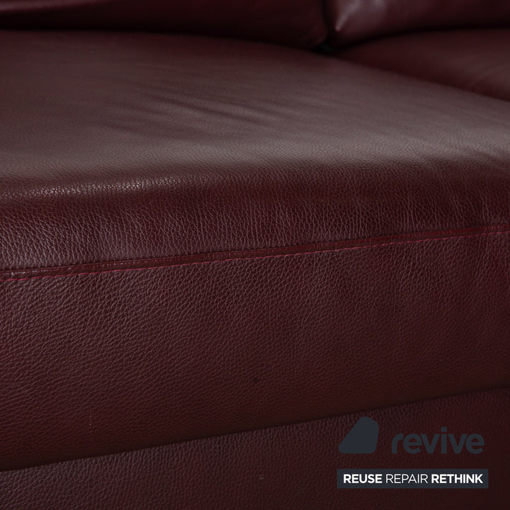 Canapé d'angle en cuir Stressless E200 rouge bordeaux