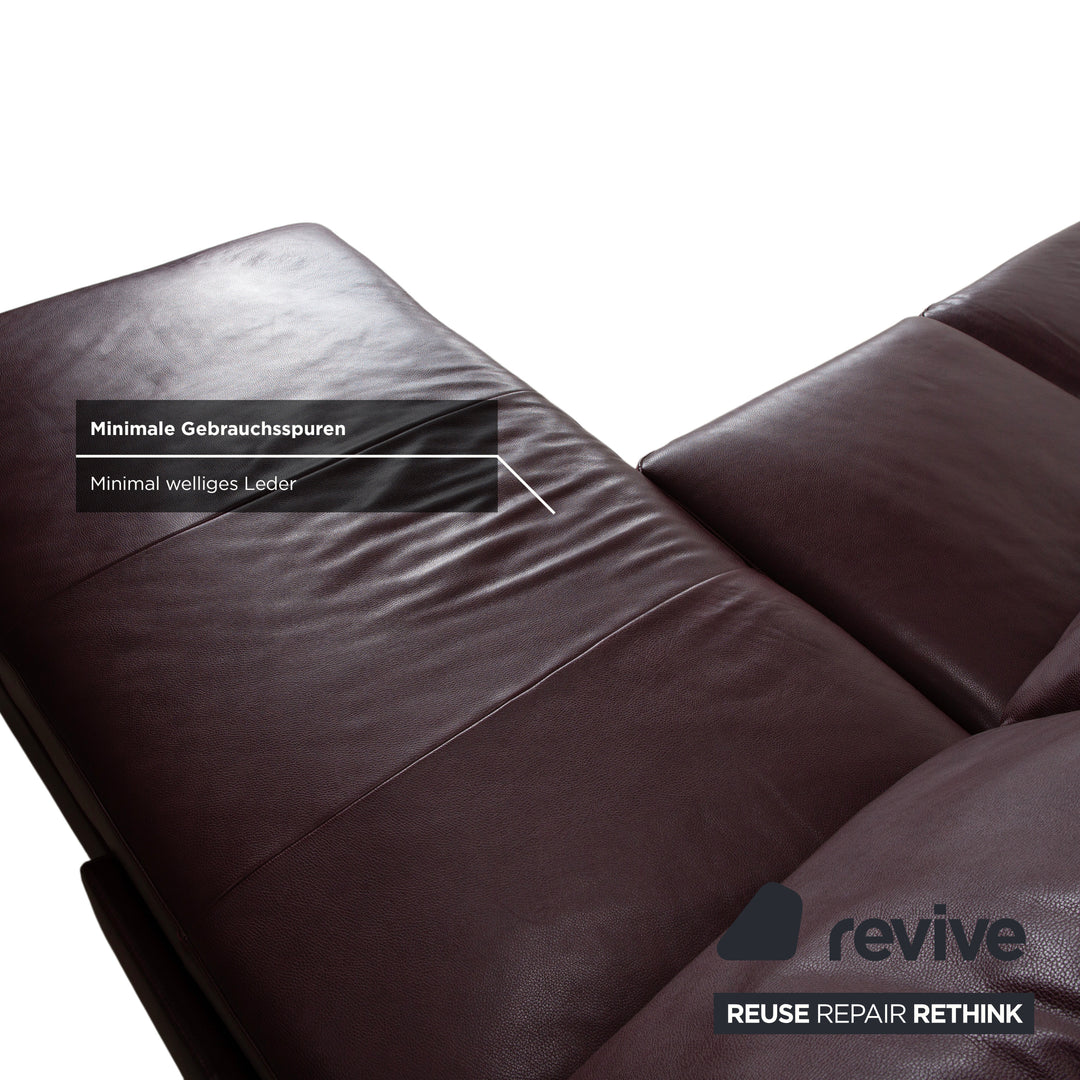 Canapé d'angle en cuir Stressless E200 rouge bordeaux