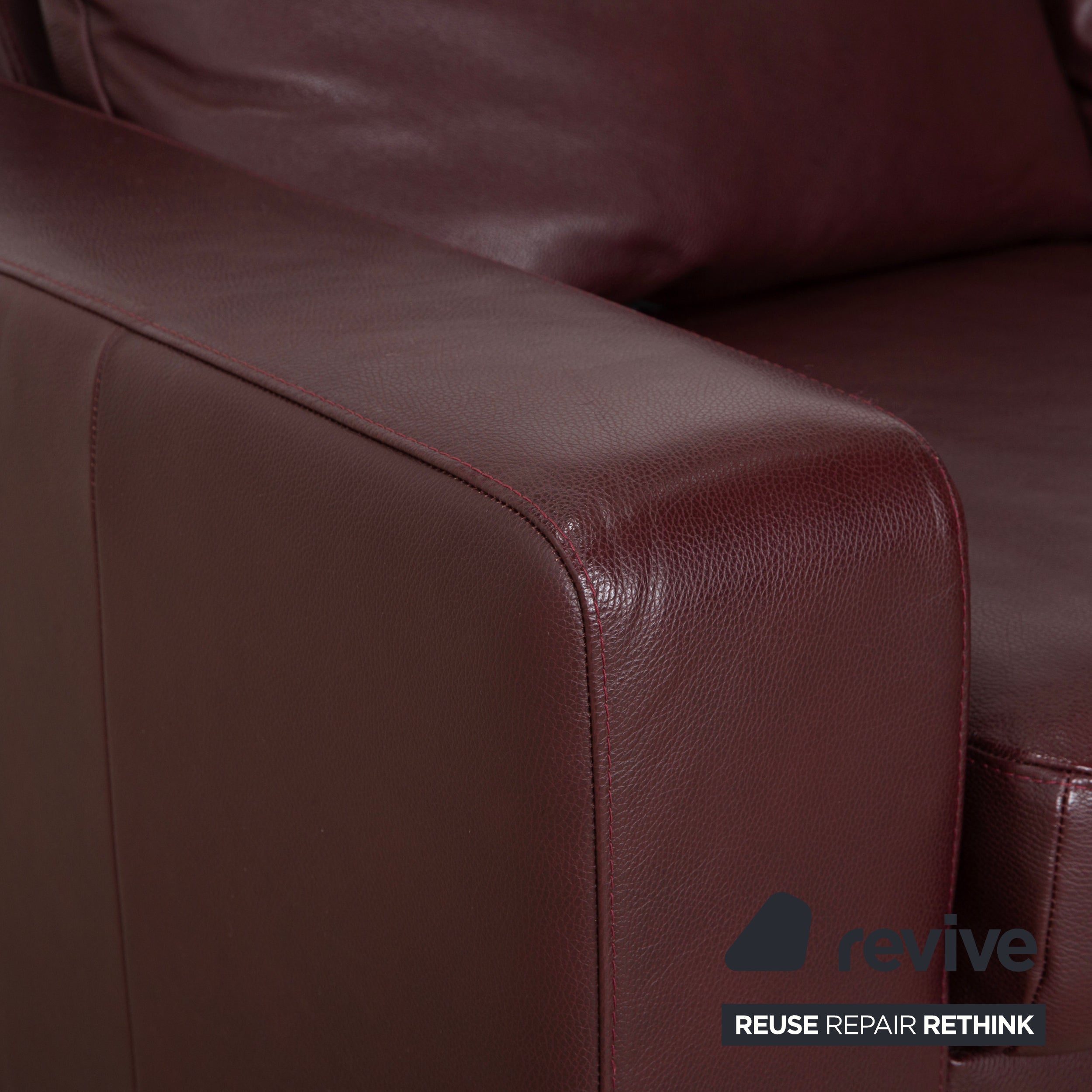 Stressless E200 Leather Corner Sofa Red Bordeaux Sofa Couch