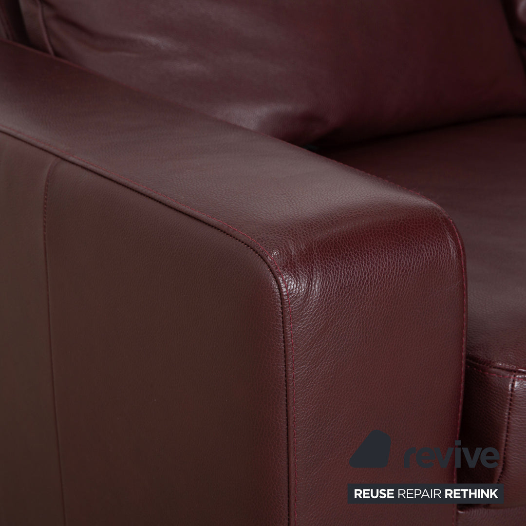 Canapé d'angle en cuir Stressless E200 rouge bordeaux