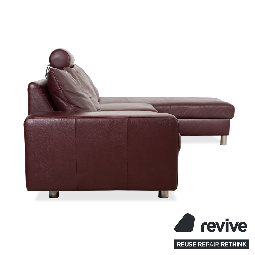 Canapé d'angle en cuir Stressless E200 rouge bordeaux