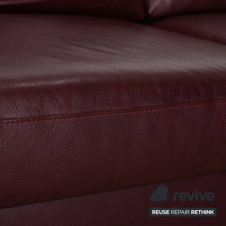 Canapé d'angle en cuir Stressless E200 rouge bordeaux