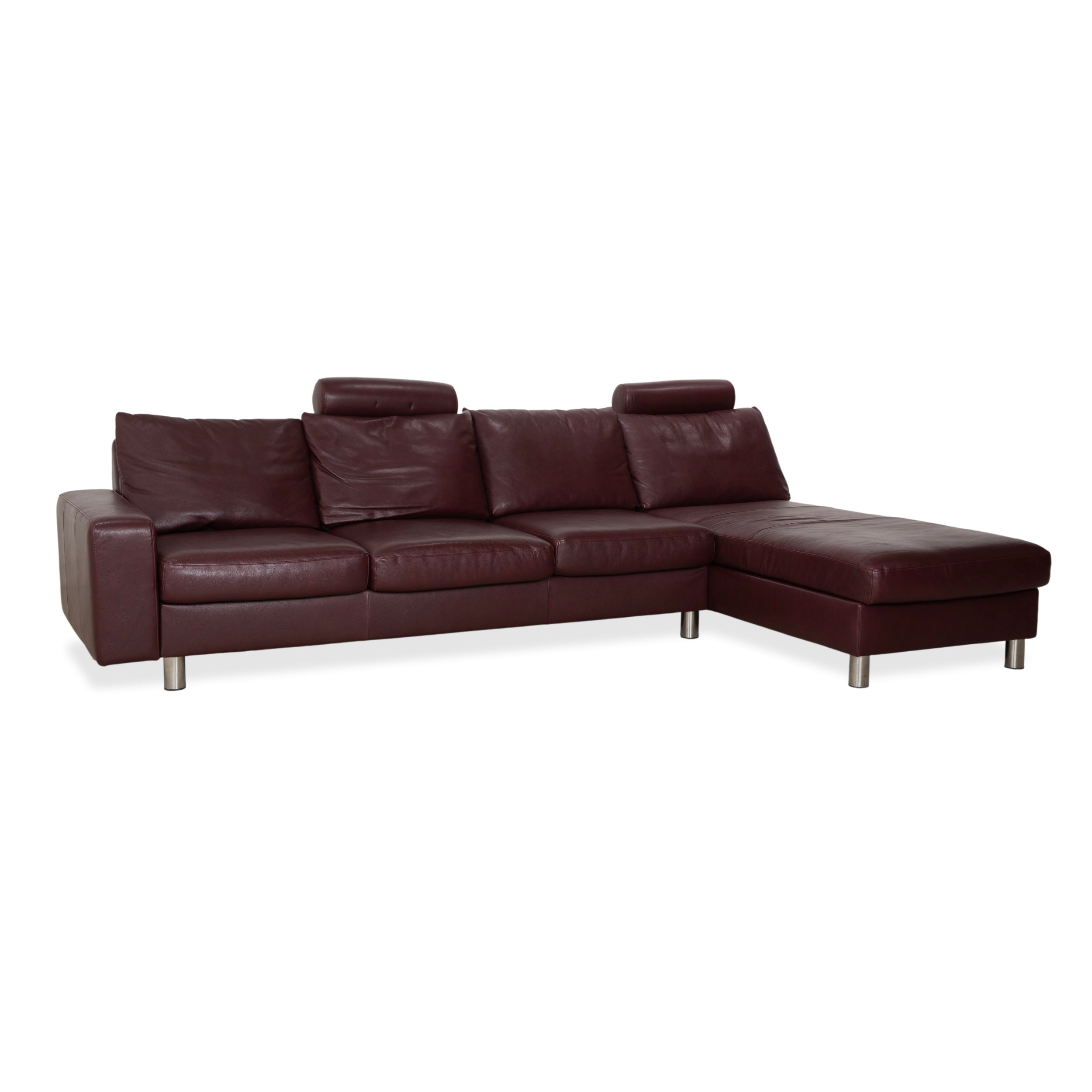 Stressless E200 Leather Corner Sofa Red Bordeaux Sofa Couch