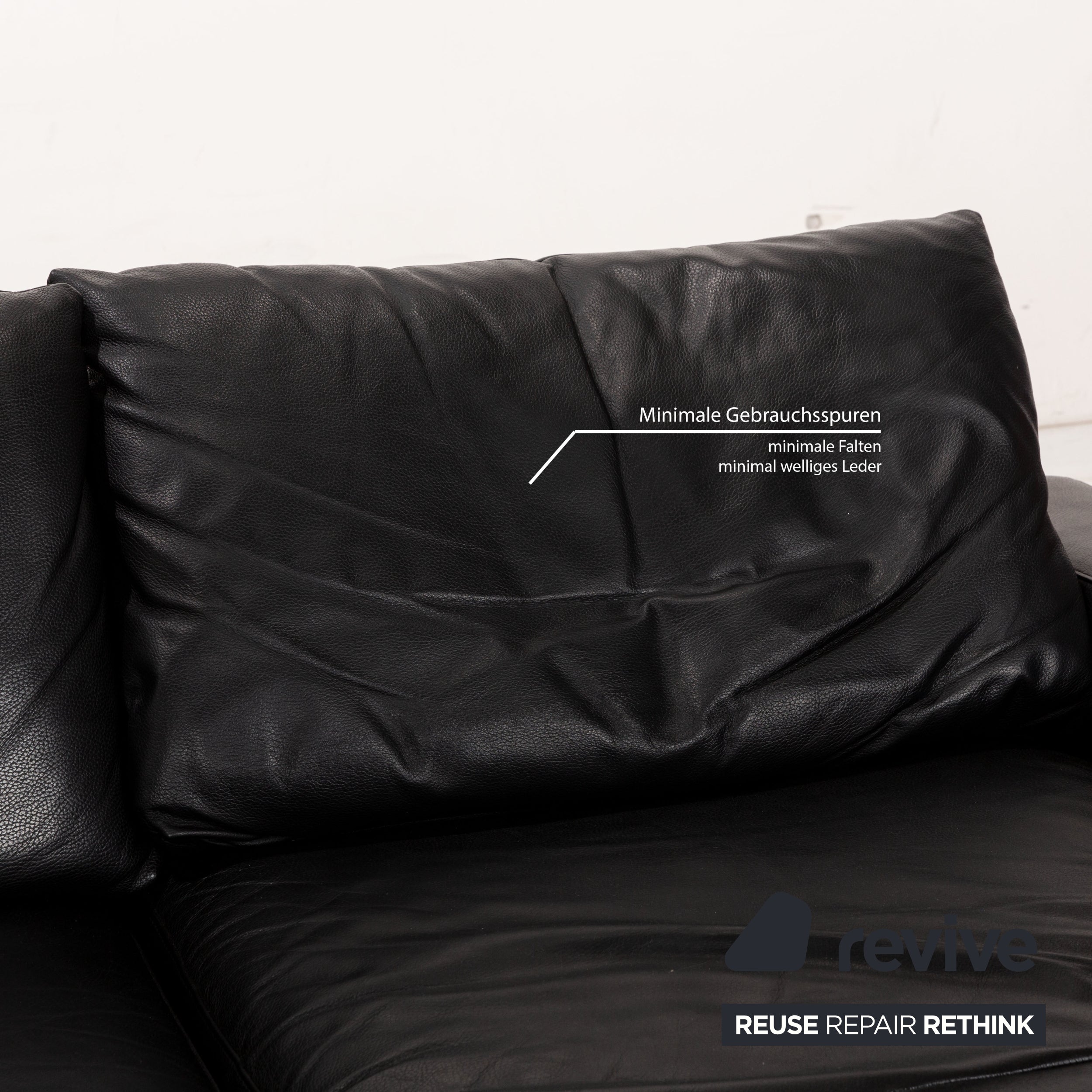 Stressless E200 Leather Corner Sofa Black Recamiere Right Sofa Couch