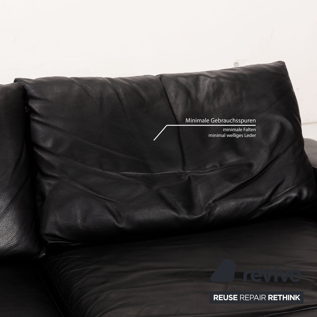 Canapé d'angle en cuir Stressless E200 noir récamière canapé droit