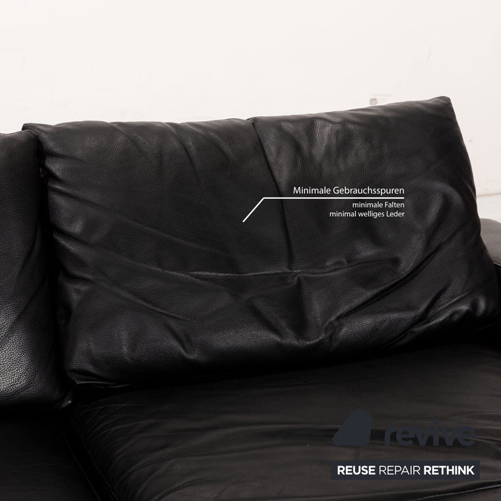 Canapé d'angle en cuir Stressless E200 noir récamière canapé droit