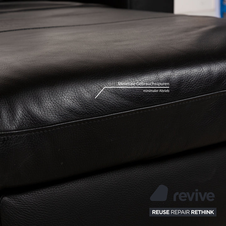 Canapé d'angle en cuir Stressless E200 noir récamière canapé droit