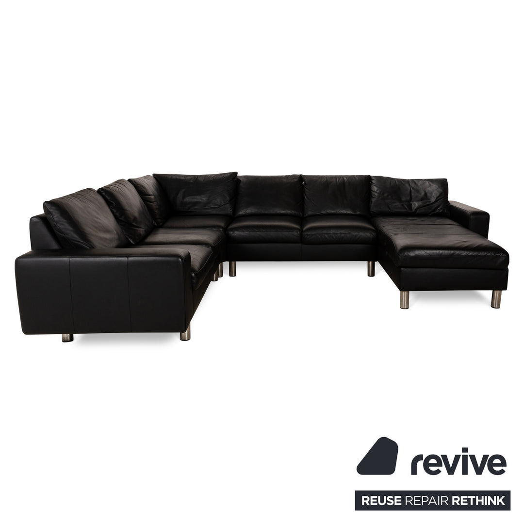 Stressless E200 Leder Ecksofa Schwarz Recamiere Rechts Sofa Couch