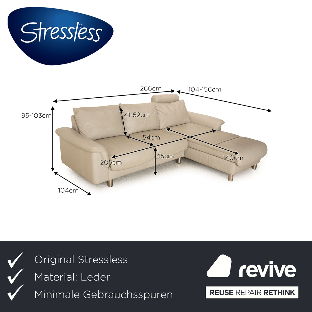 Stressless E300 Leder Ecksofa Grau Recamiere Rechts Sofa Couch