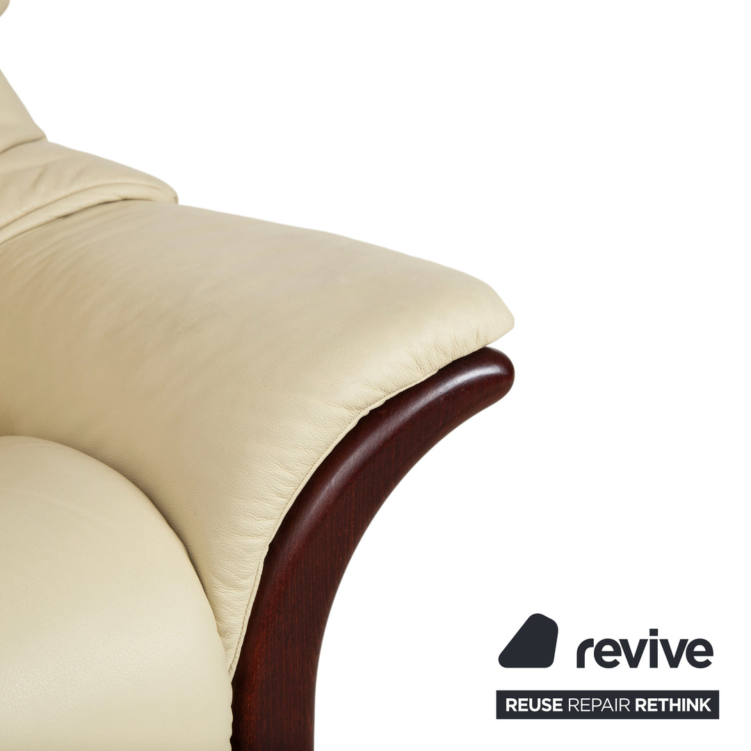 Stressless Eldorado Garnitur Leder Sessel Creme Beige manuelle Funktion