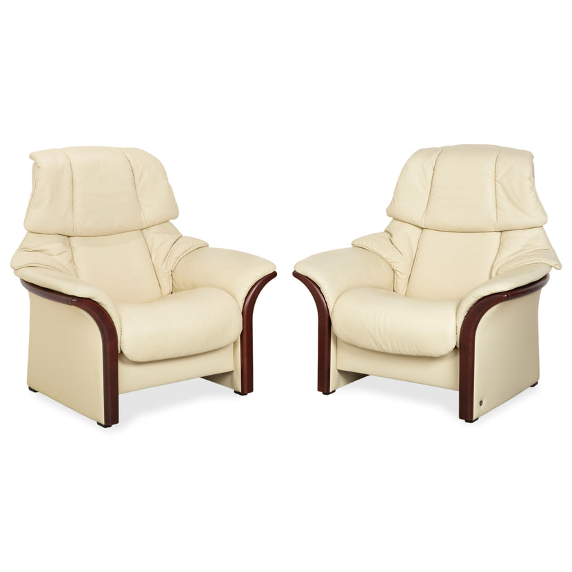 Stressless Eldorado Sofa Set Leather Armchair Cream Beige Manual Function
