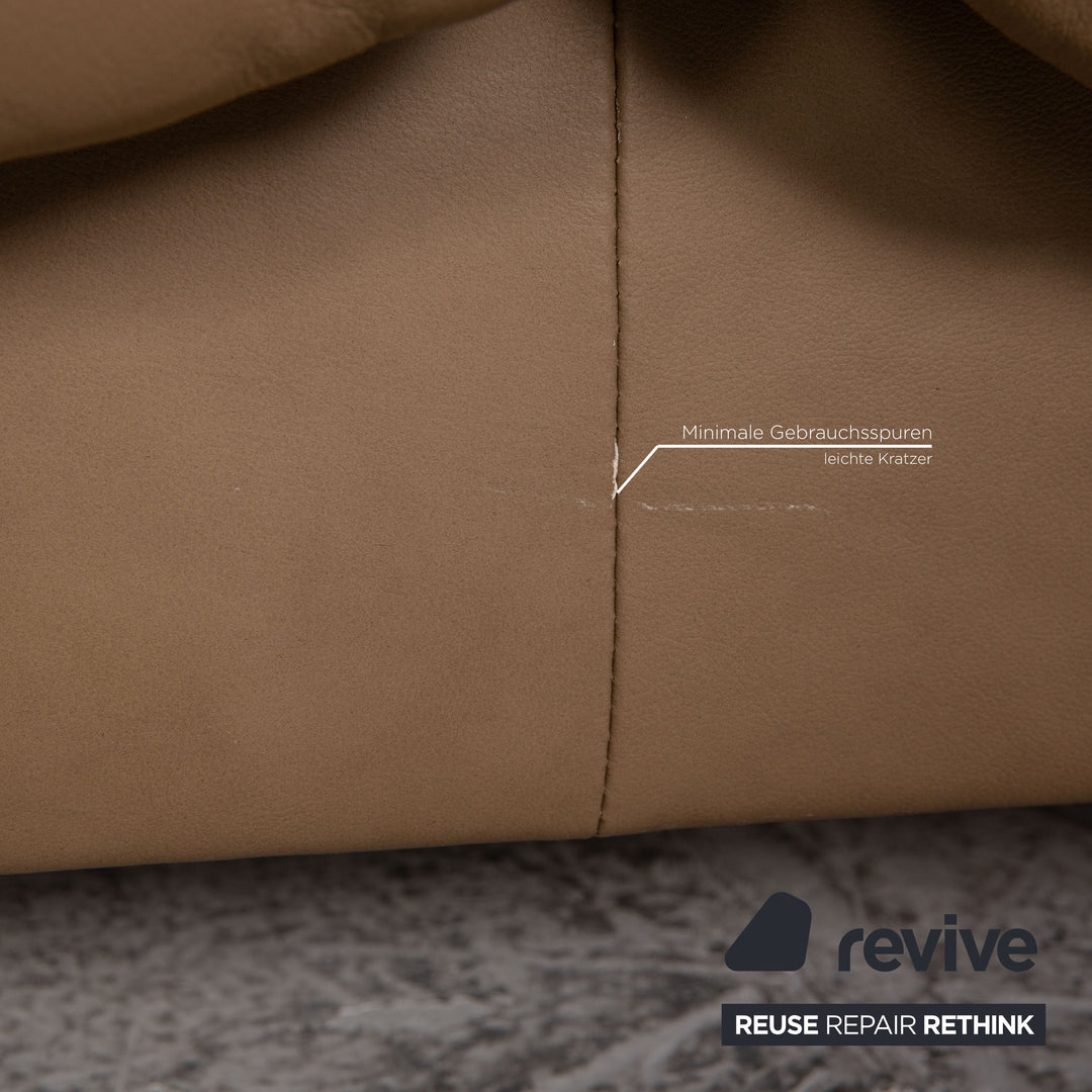 Stressless Eldorado Leather Three Seater Beige Sofa Couch
