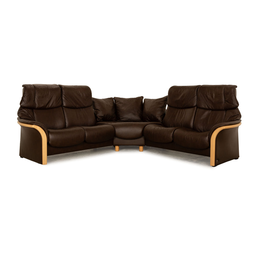 Stressless Eldorado Leder Ecksofa Braun Sofa Couch manuelle Funktion