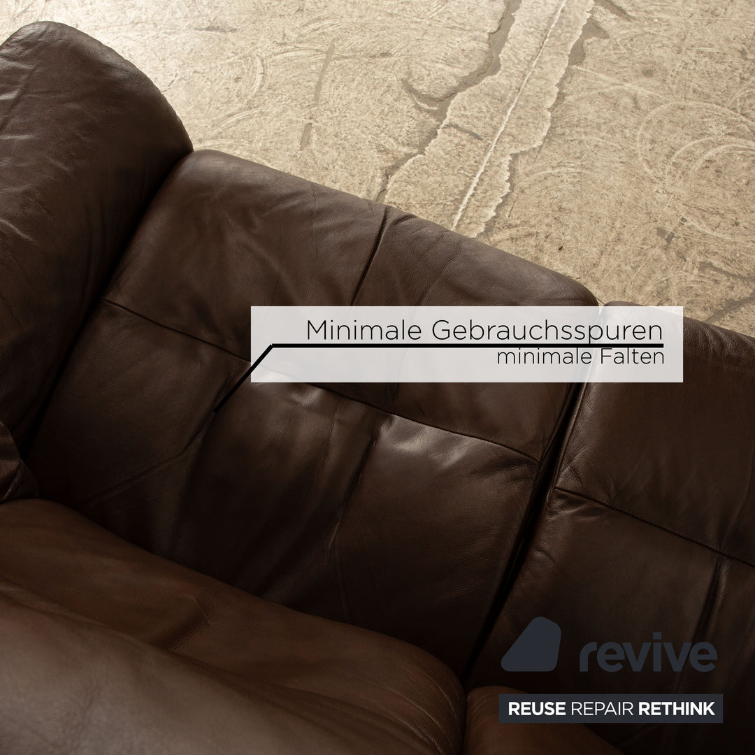 Stressless Eldorado Leather Corner Sofa Brown Sofa Couch manual function