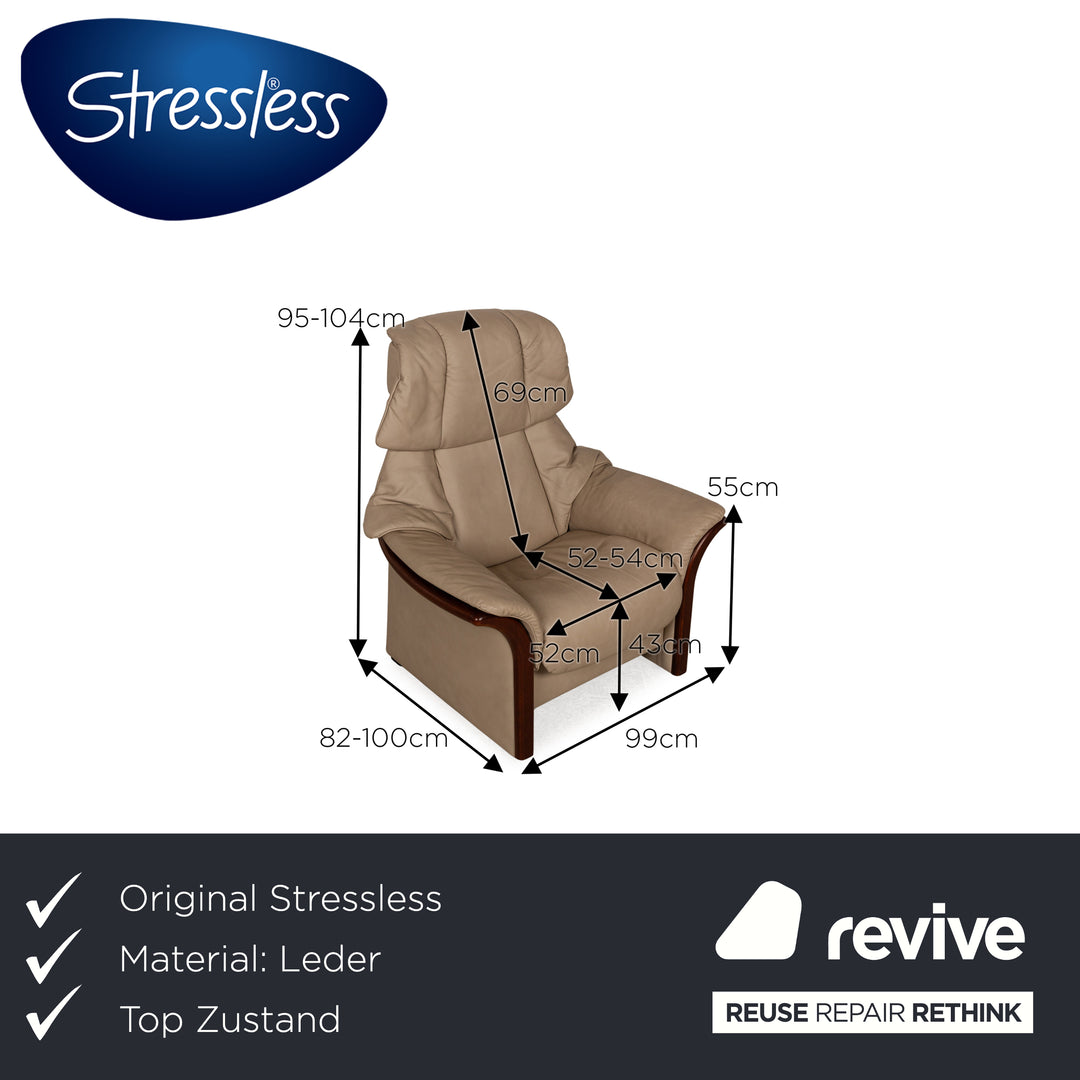 Fauteuil en cuir Stressless Eldorado Beige Crème fonction manuelle