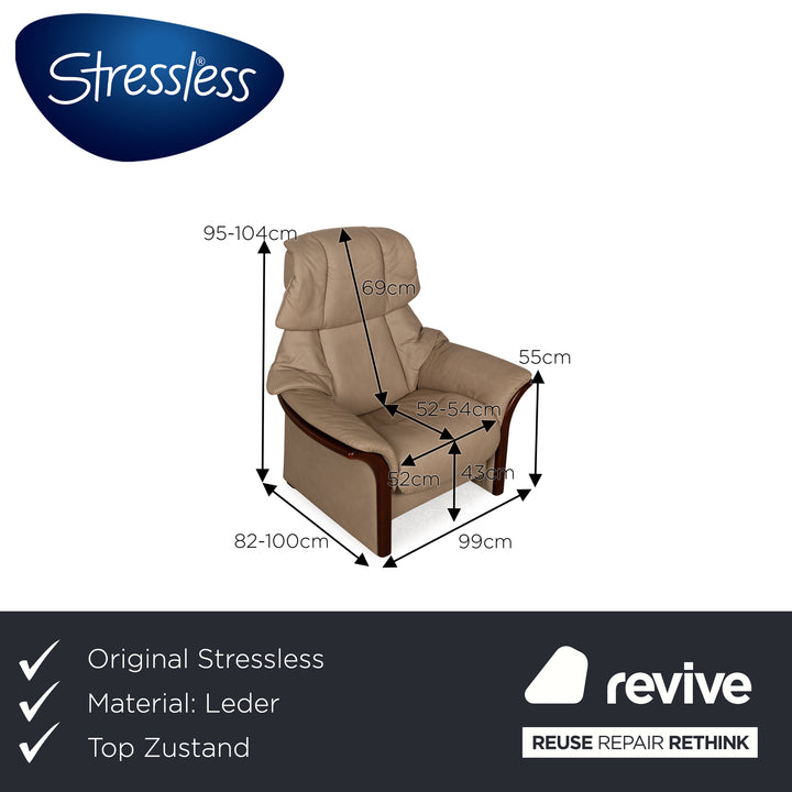 Stressless Eldorado Leder Sessel Beige Creme manuelle Funktion