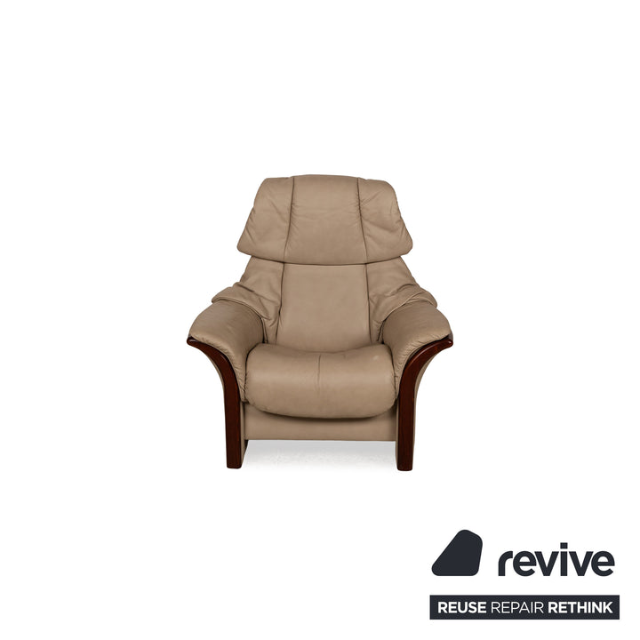 Fauteuil en cuir Stressless Eldorado Beige Crème fonction manuelle