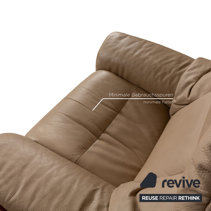 Stressless Eldorado Leather Armchair Beige manual function
