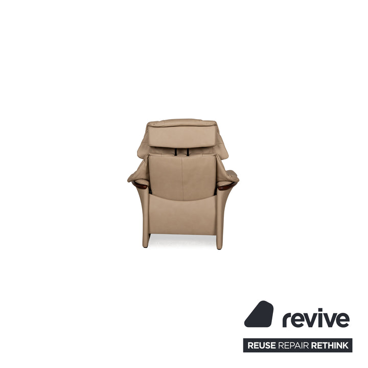Stressless Eldorado Leder Sofa Garnitur Beige Creme 3x Sessel Zweisitzer Couch manuelle Funktion