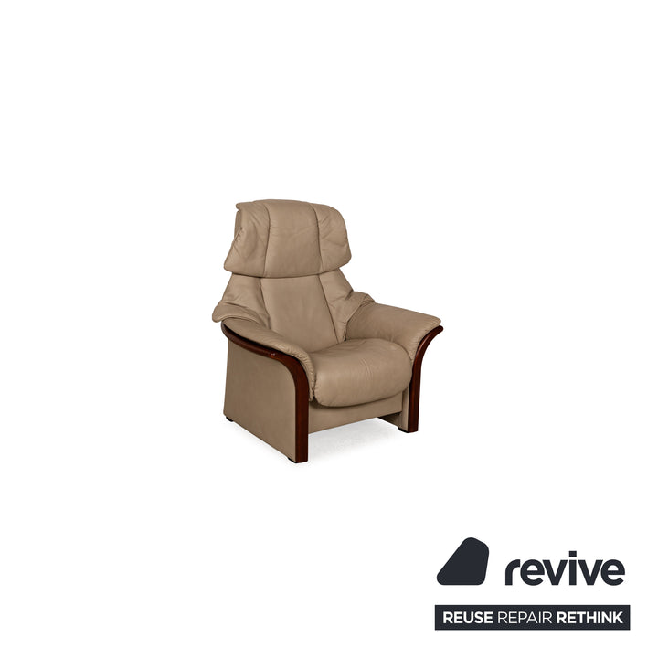 Ensemble de canapés en cuir Stressless Eldorado beige crème 3x fauteuils canapé deux places fonction manuelle